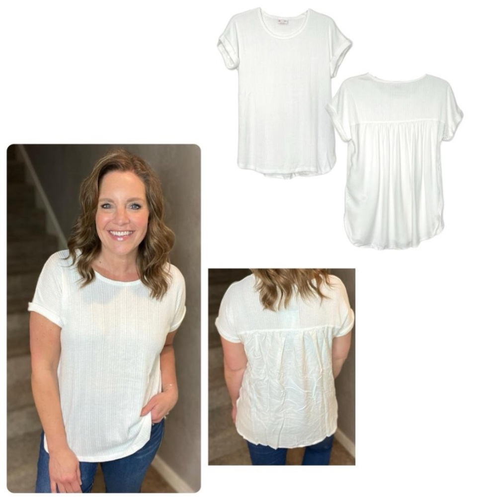 LuLaRoe Misty Knit Dolman Mixed Media Top 2059